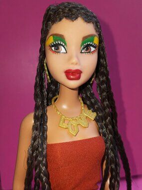 Custom Doll with cornrows braids hair & dress My Scene OOAK